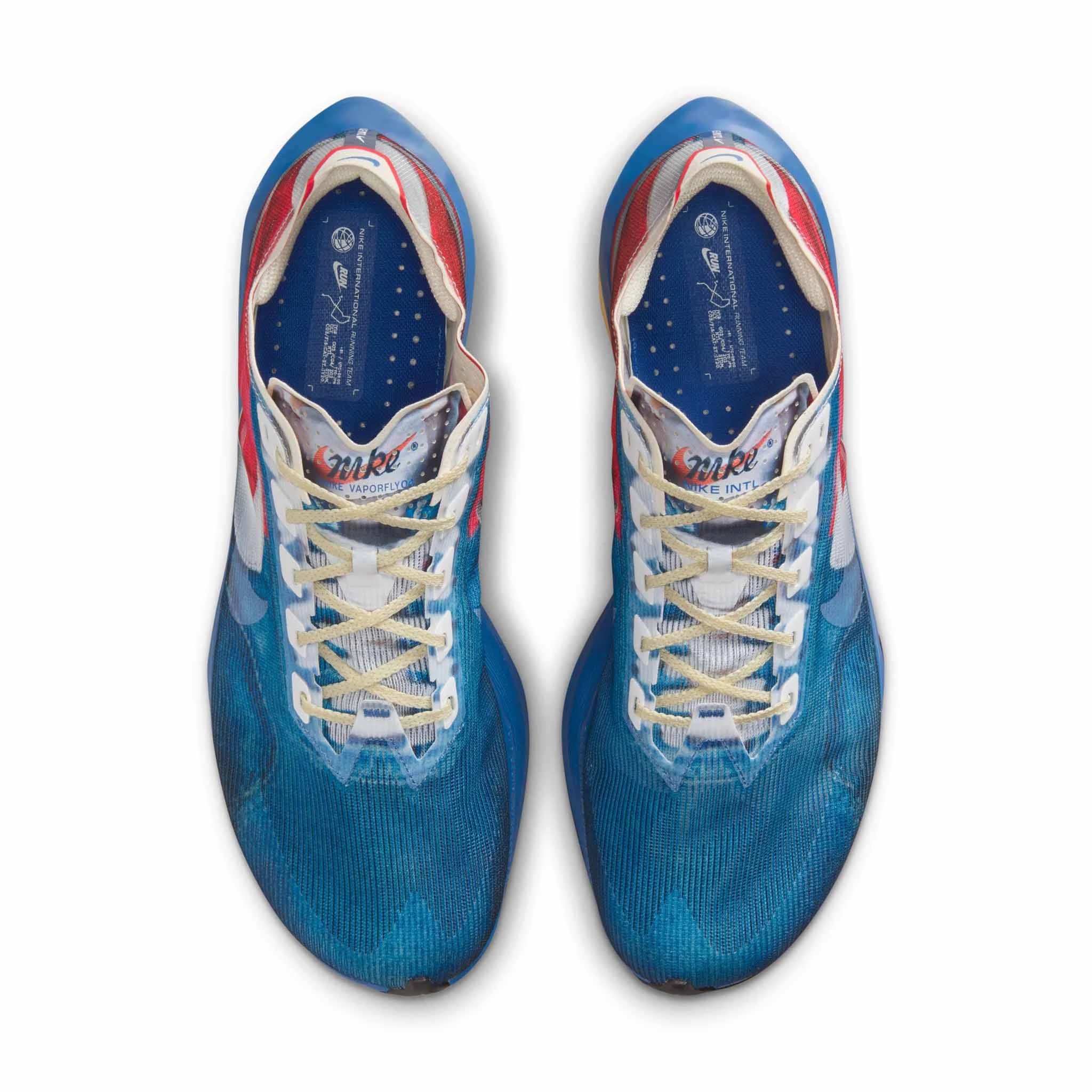 Nike Hike Shoe Nike | Men's Vaporfly 4 Premium Road Racing Shoes - Multi-Color/Clear-Mountain Blue-Fire Red