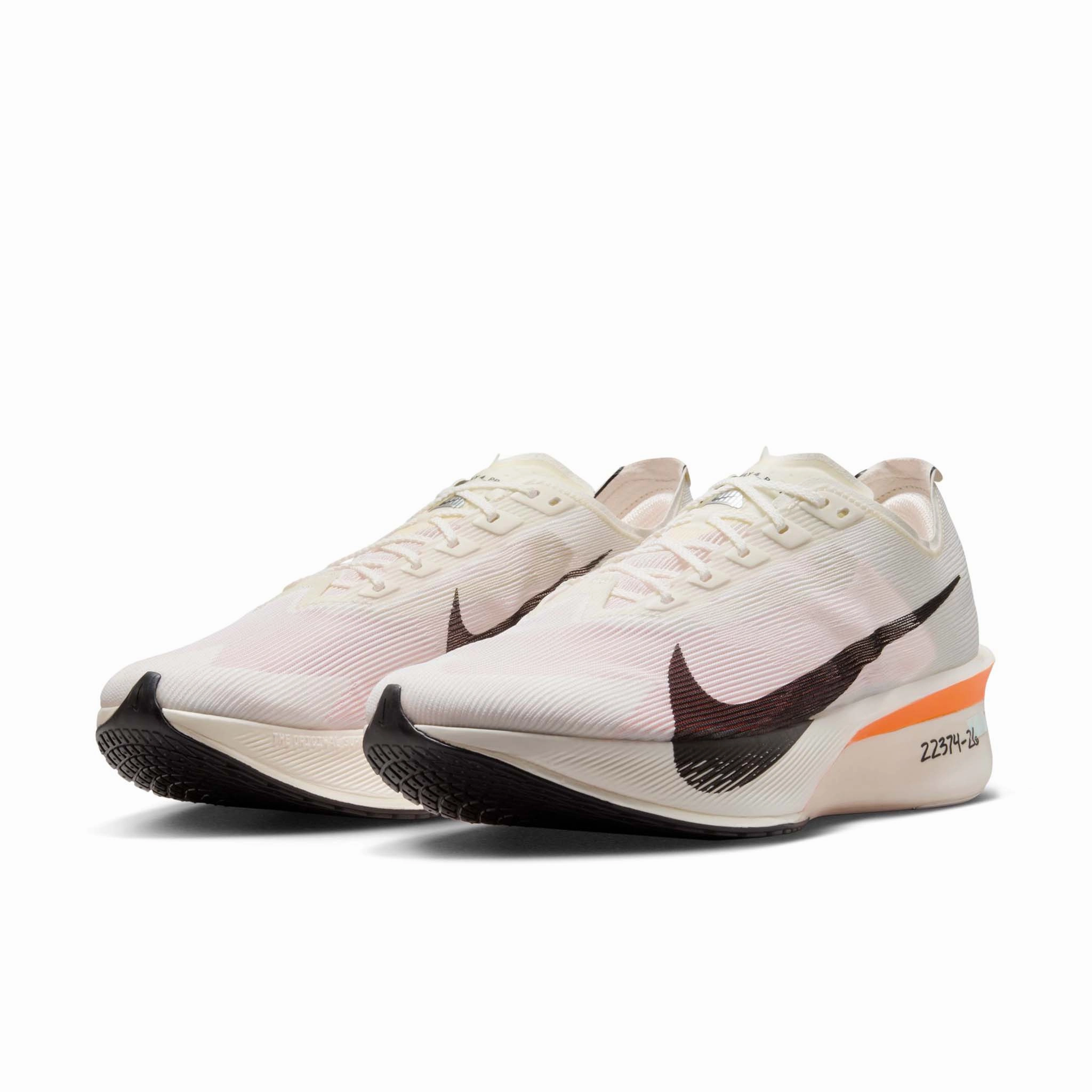 Nike | Men's Vaporfly 4 Proto Road Racing Shoes - Sail/Black-Total Orange-White Skeleton Shoes Nike