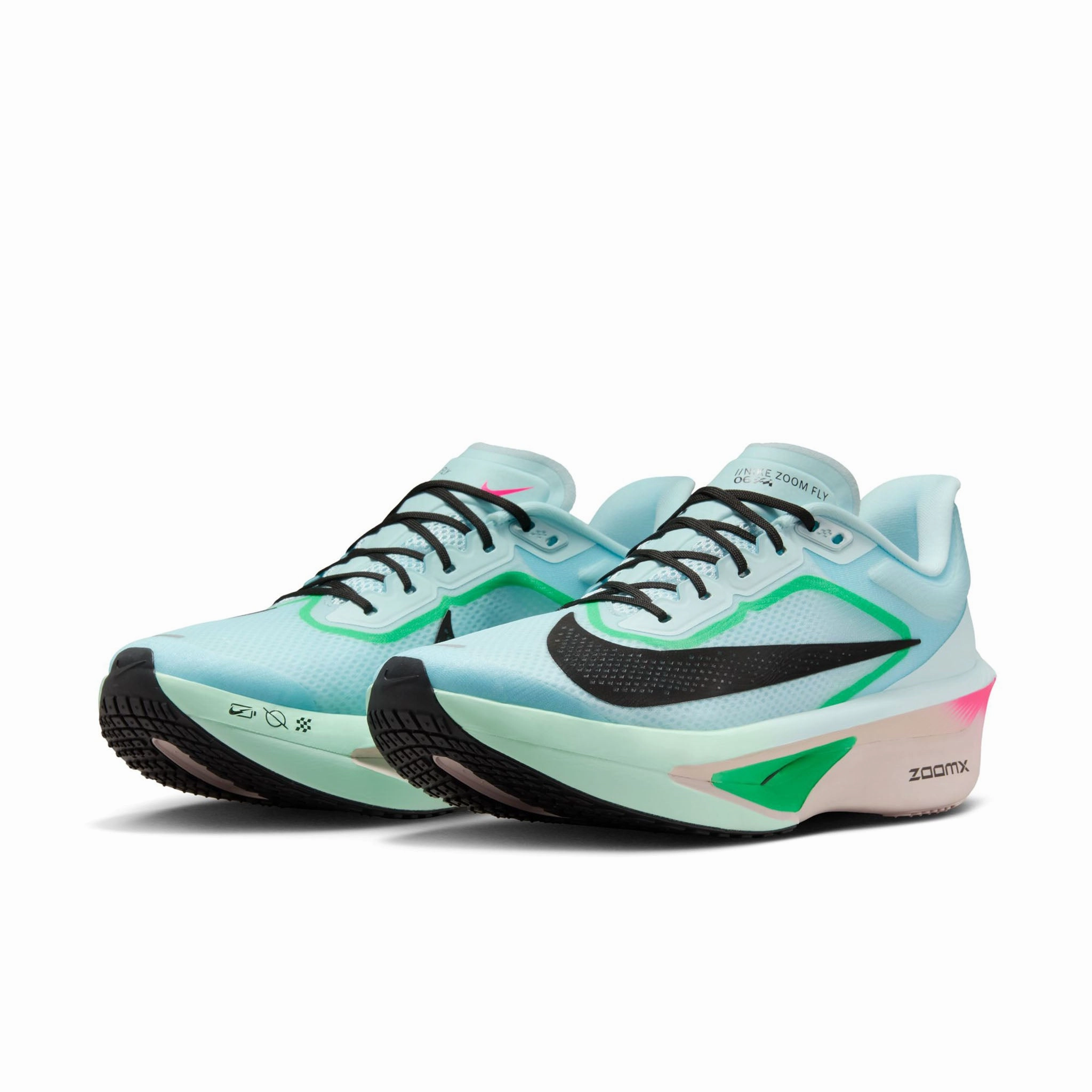 Nike Turf Shoes Baseball Nike | Men's Zoom Fly 6 Road Running Shoes - Glacier Ice/Black-Hyper Pink-Green Shock