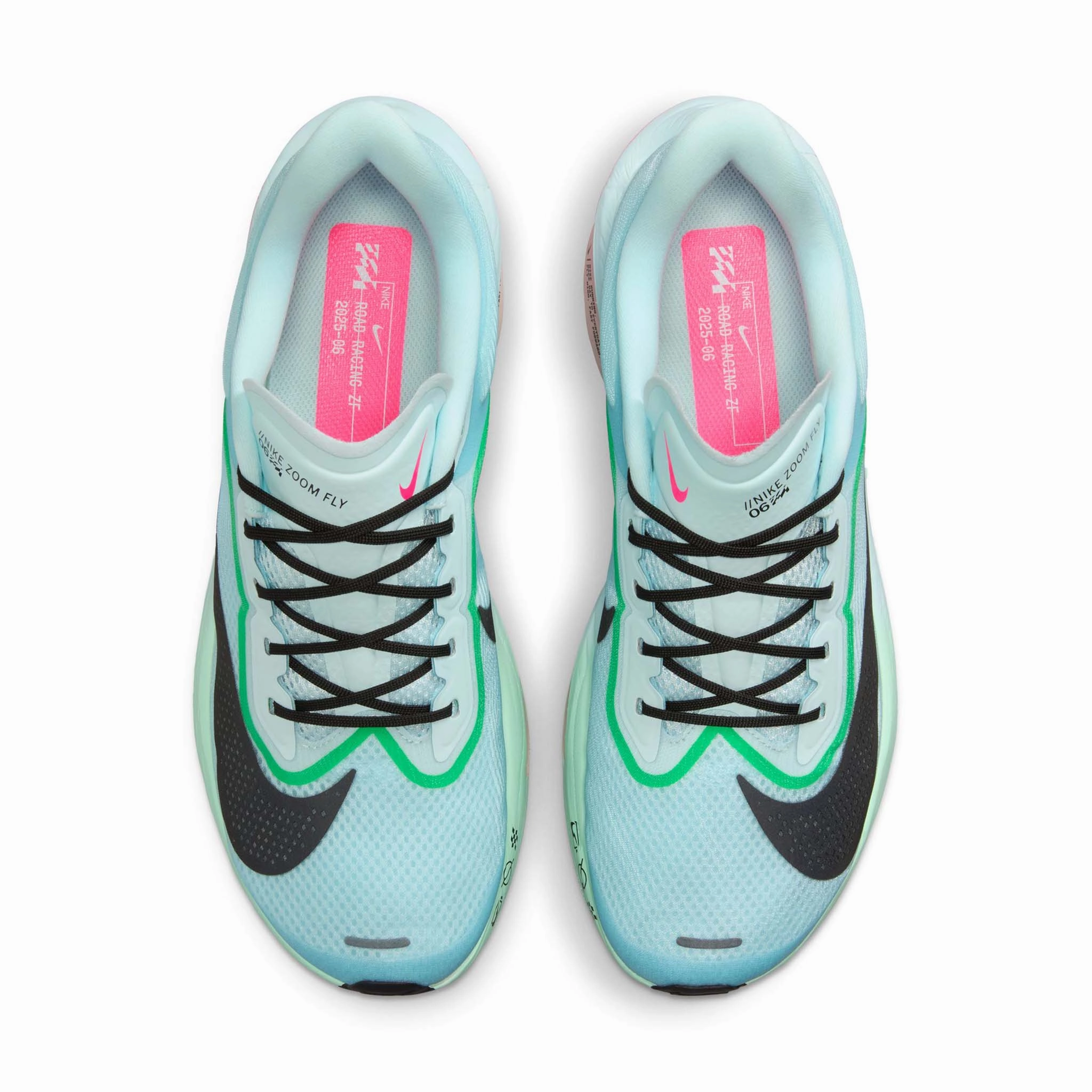 Nike | Men's Zoom Fly 6 Road Running Shoes - Glacier Ice/Black-Hyper Pink-Green Shock Nike Shoes And Gold