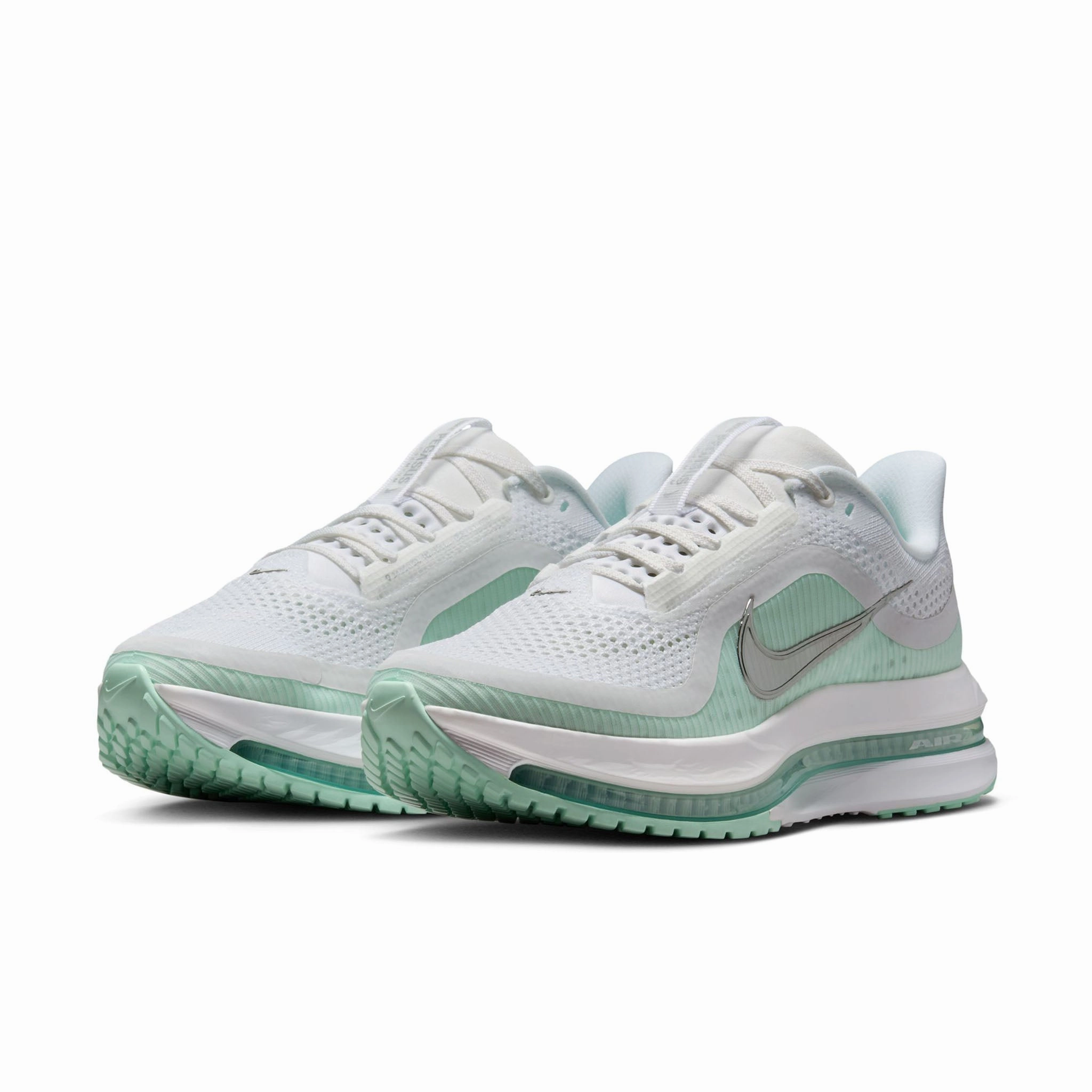 Nike | Women's Pegasus Premium Road Running Shoes - White/Metallic Silver-Mint Foam-Cannon Paint Splatter Nike Shoes