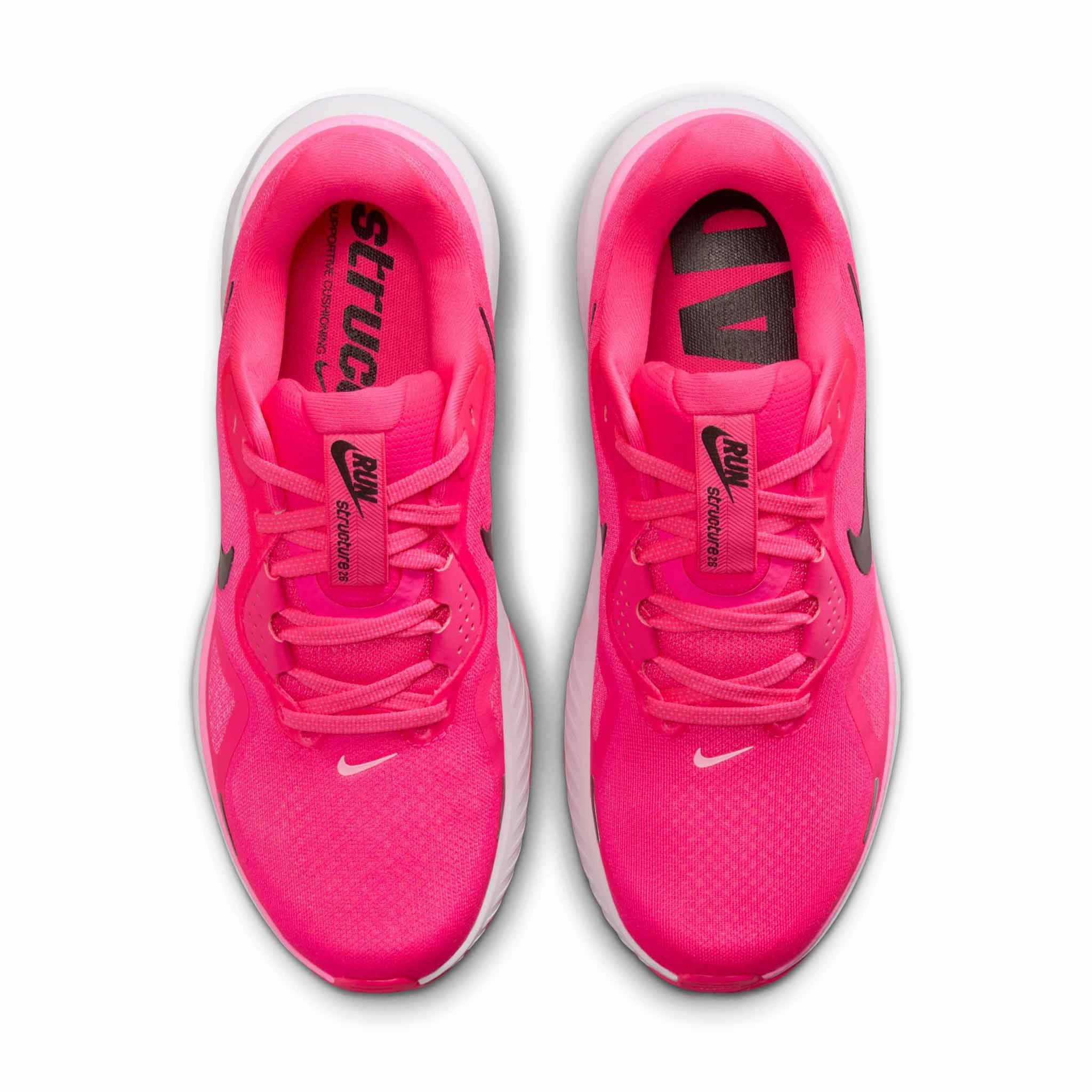 Nike | Women's Structure 26 Road Running Shoes - Hyper Pink/Black-Pink Spell-White Nike Breathable Shoes