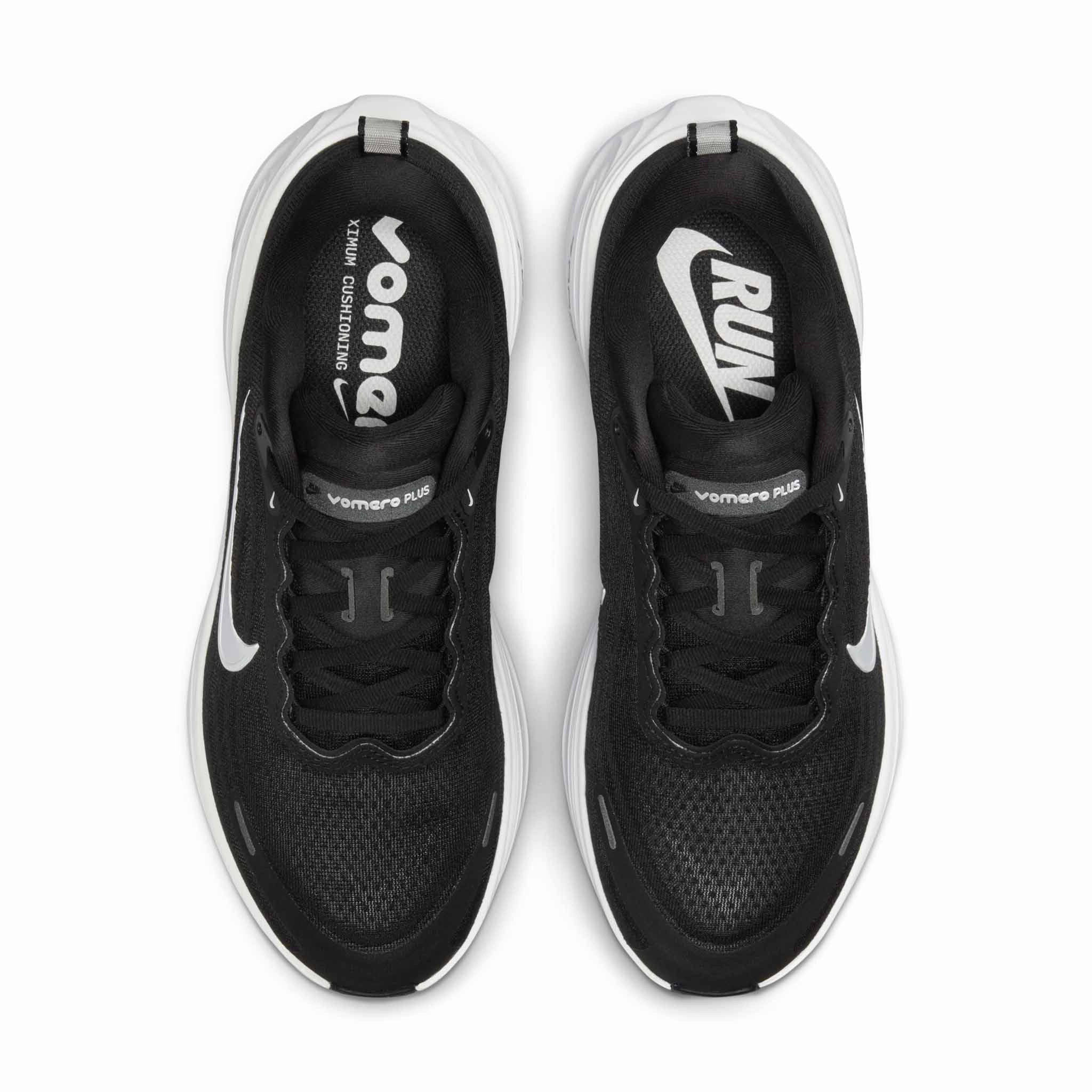 Nike Mtb Cycling Shoes Nike | Women's Vomero Plus Road Running Shoes - Black/White-Cool Grey Metallic Dark Grey