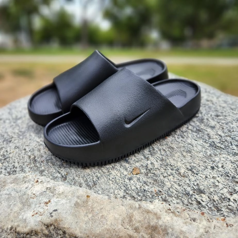 Nike Calm Slides 'BLACK' Pattern For Knitted Slippers
