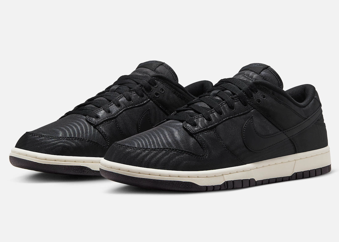 Nike Men's Dunk Premium Low Retro Shoes - Black / Sail White Nike Bow Shoes