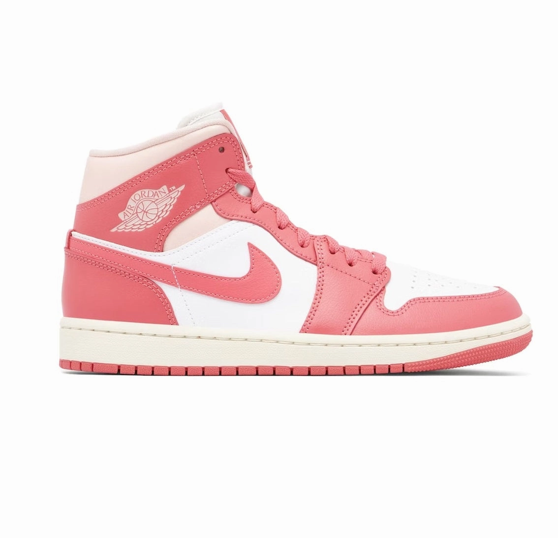 Retro Running Shoes Nike Nike Women's Jordan 1 Mid Shoes - White / Sea Coral / Sail
