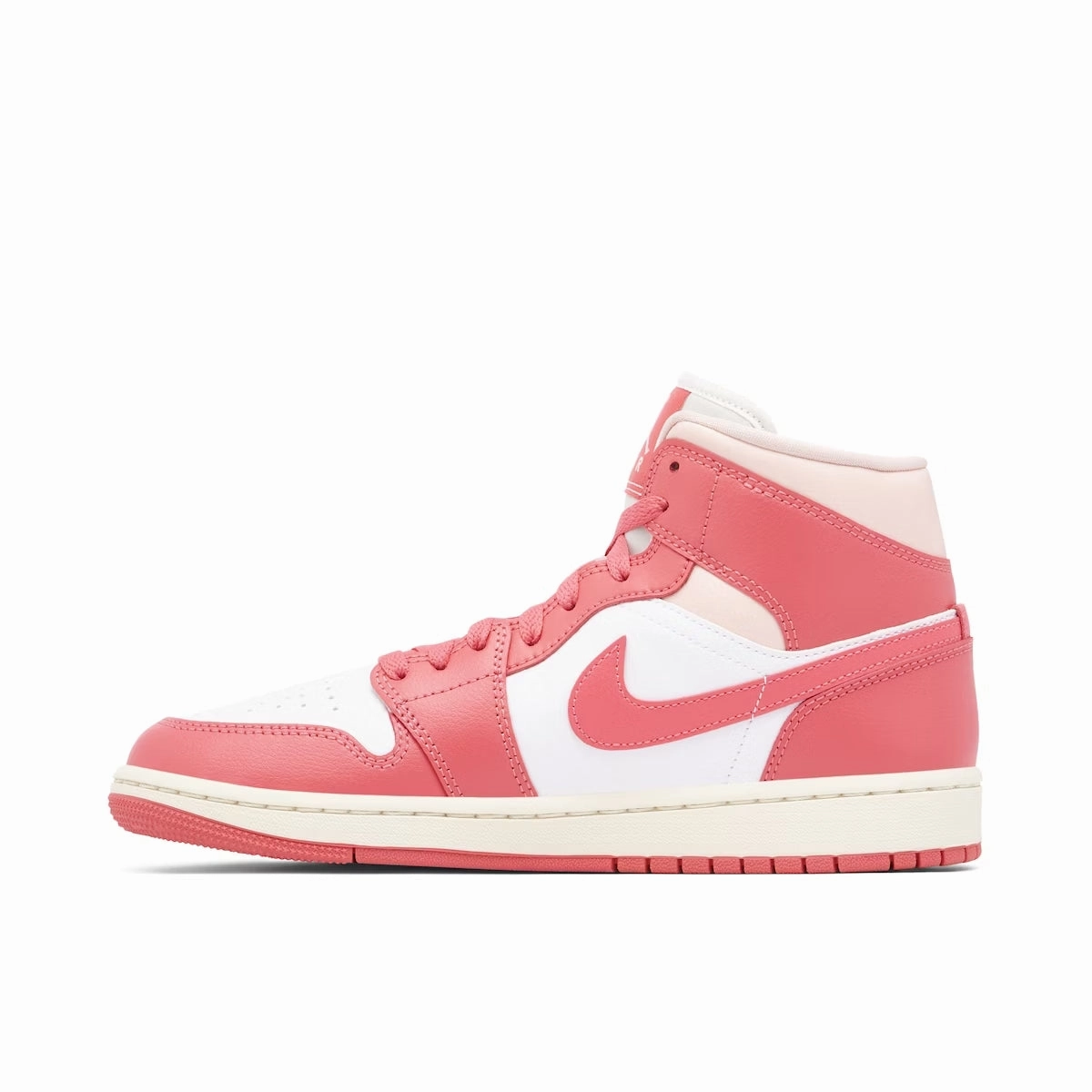 Nike Women's Jordan 1 Mid Shoes - White / Sea Coral / Sail Nike Basketball Shoes James Harden