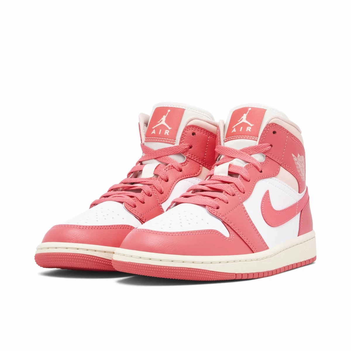 Nike Women's Jordan 1 Mid Shoes - White / Sea Coral / Sail Nike Shoes With Zip