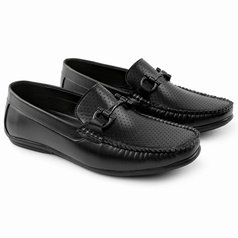 Fortune Black Casual Loafers For Men HML-10E By Liberty Taverna Loafers