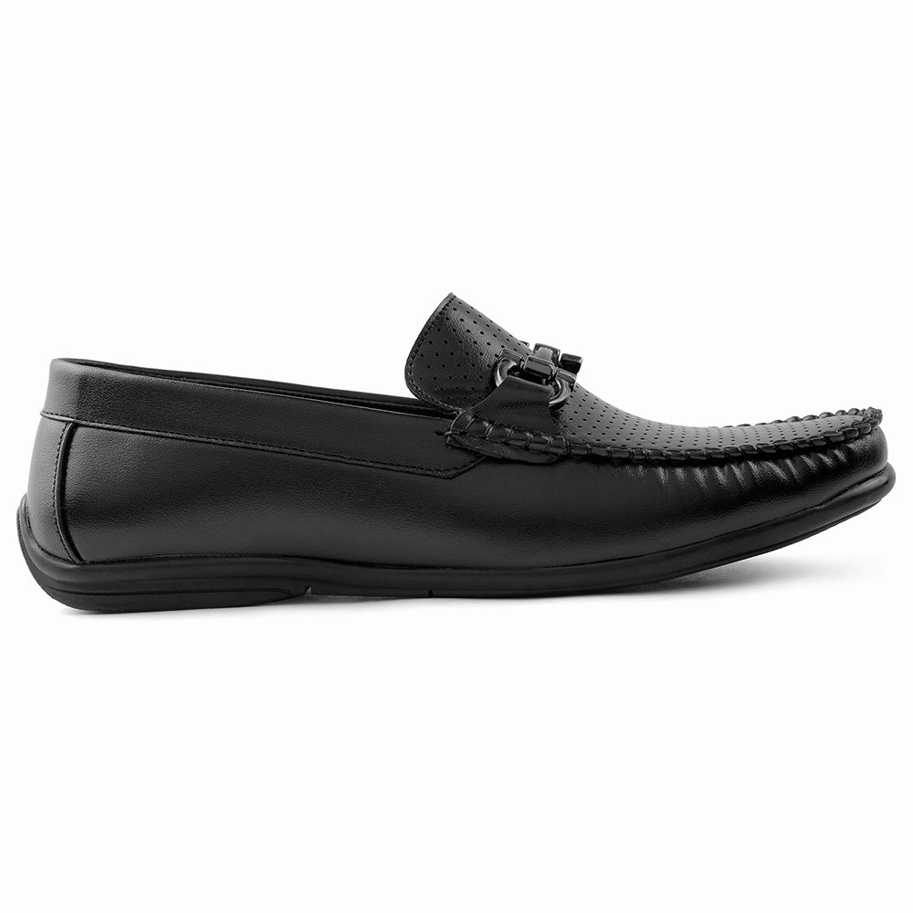 Dress Loafers Sale Fortune Black Casual Loafers For Men HML-10E By Liberty