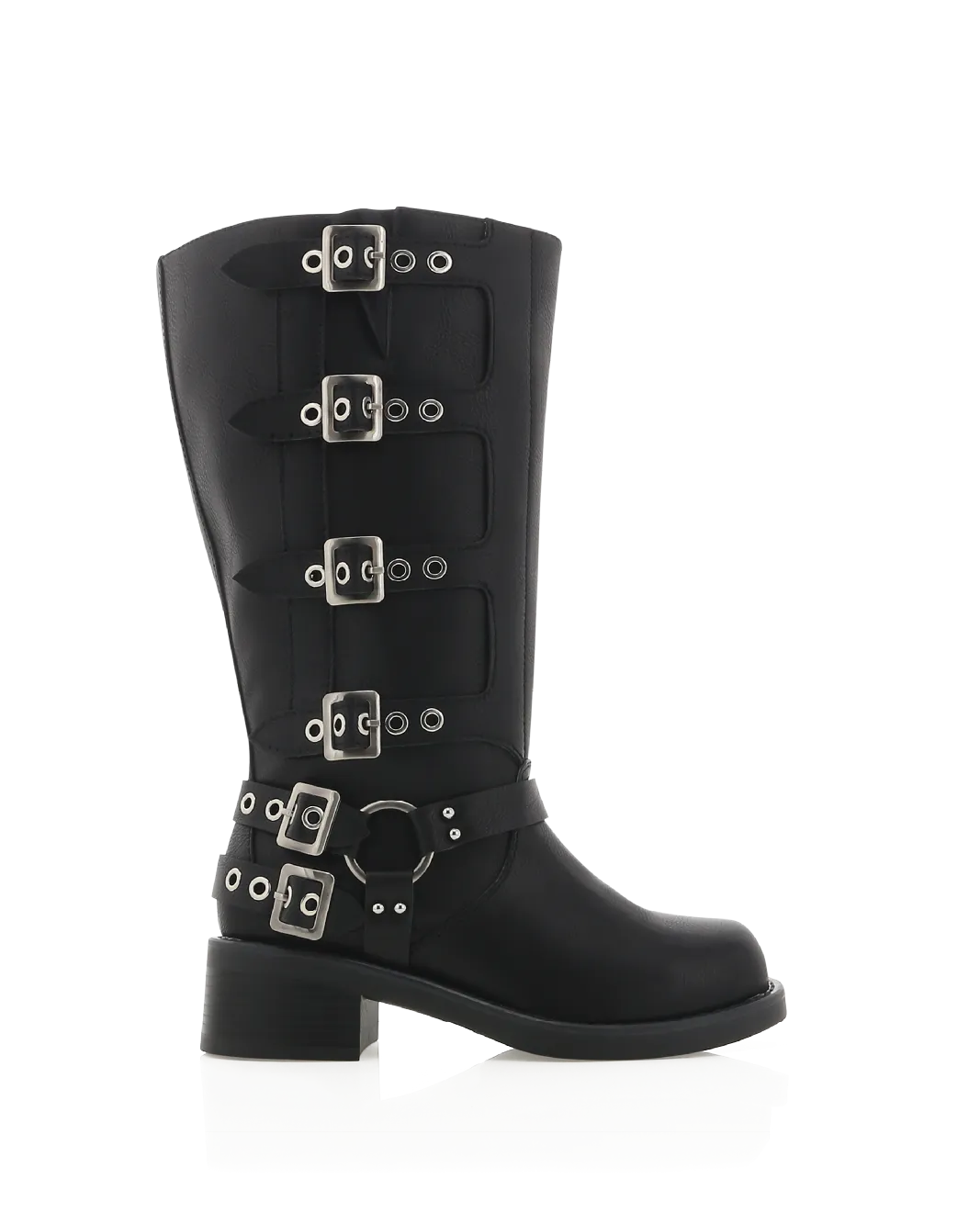 OSHEA CURVE - BLACK Punk Combat Boots