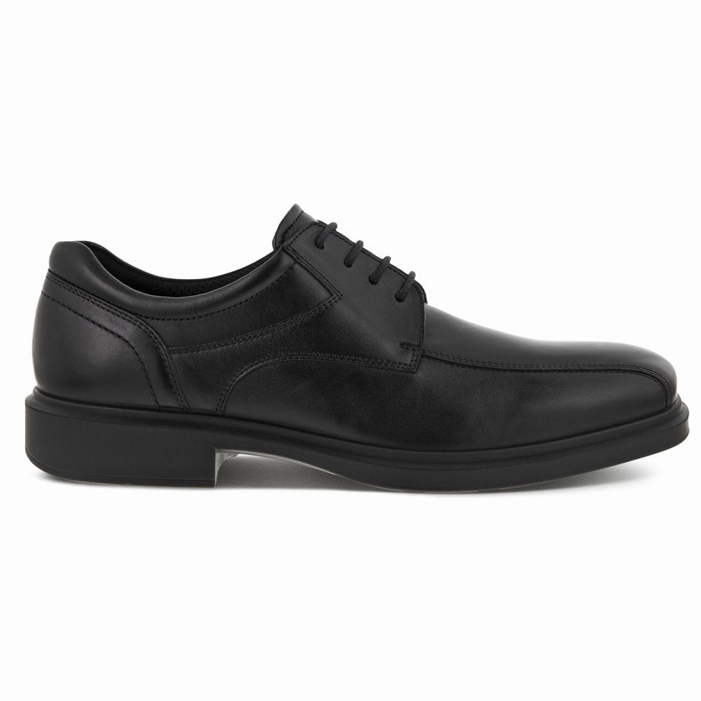 Leather Sole Oxford Shoes Ecco Helsinki 2 Bike Toe Tie Black Shoe (Men's)