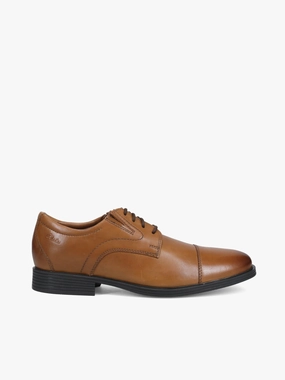 Whiddon Cap Dark Tan Lea Plain Toe Canvas Oxfords