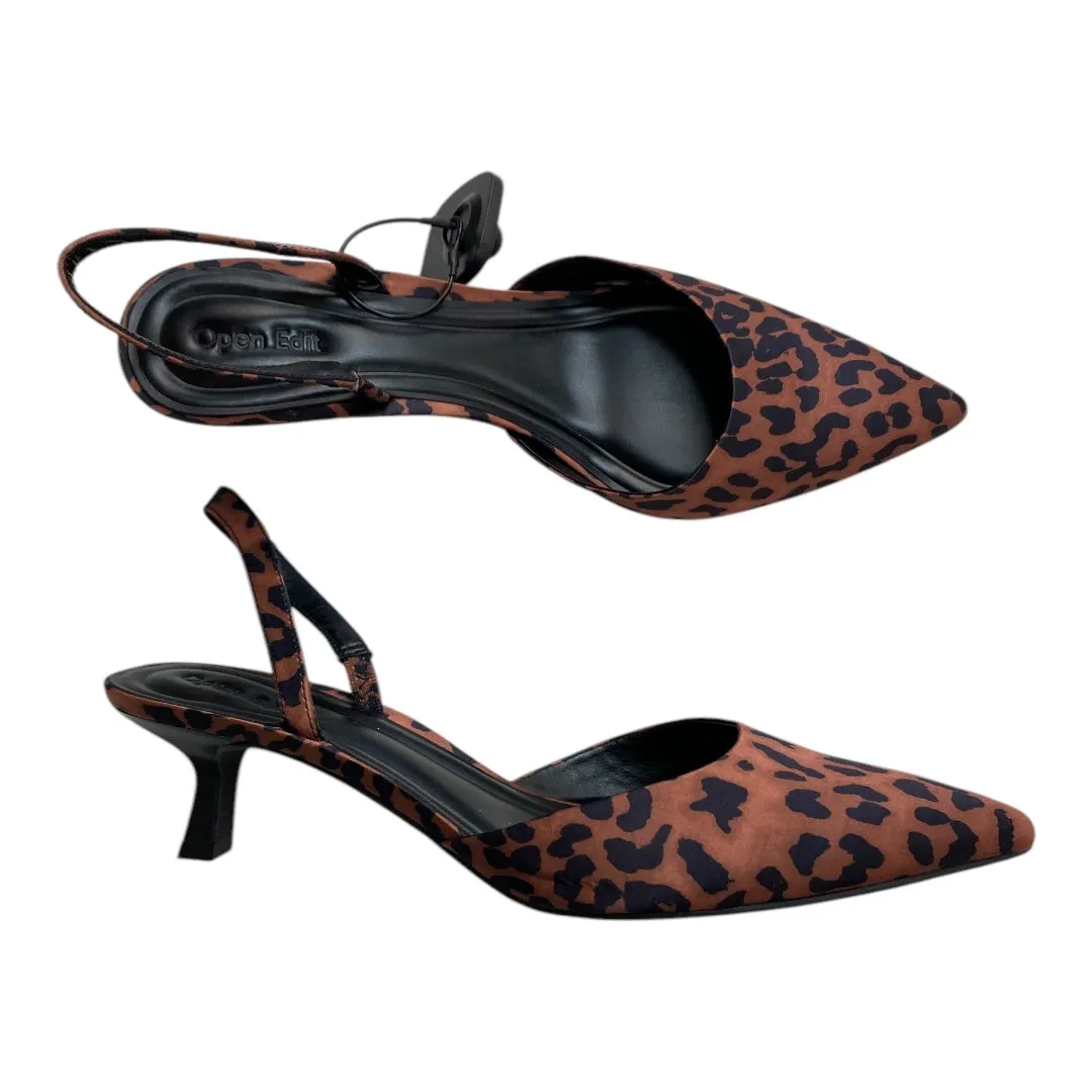 Thick Legs High Heels Shoes Heels Kitten By Open Edit In Animal Print, Size: 9
