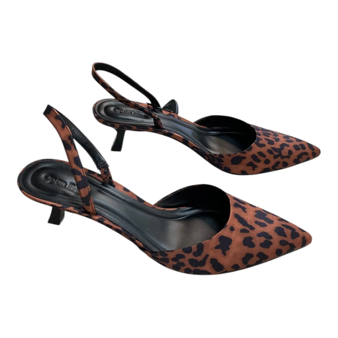 Shoes Heels Kitten By Open Edit In Animal Print, Size: 9 Stocking High Heel