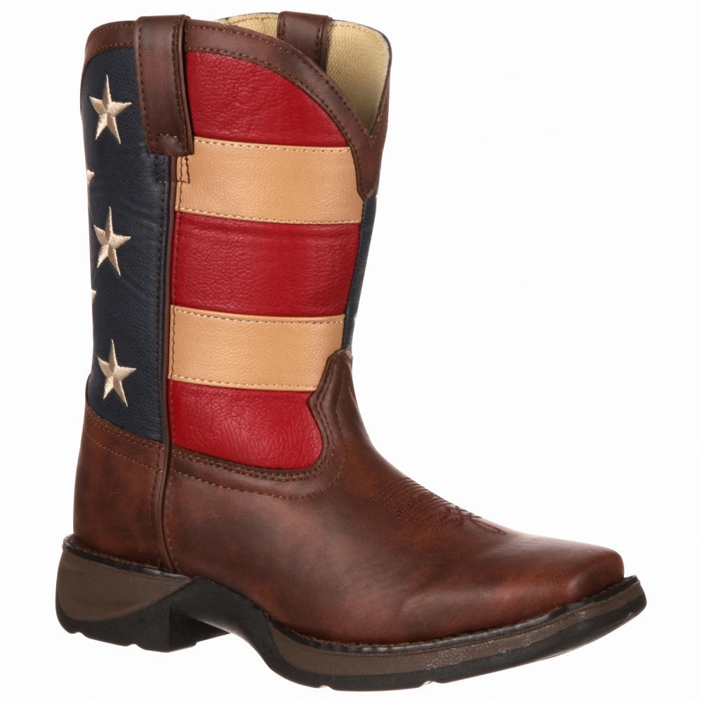 Patriotic Wellington Square Toe Boots (Toddler-Little Kid) Para Boots