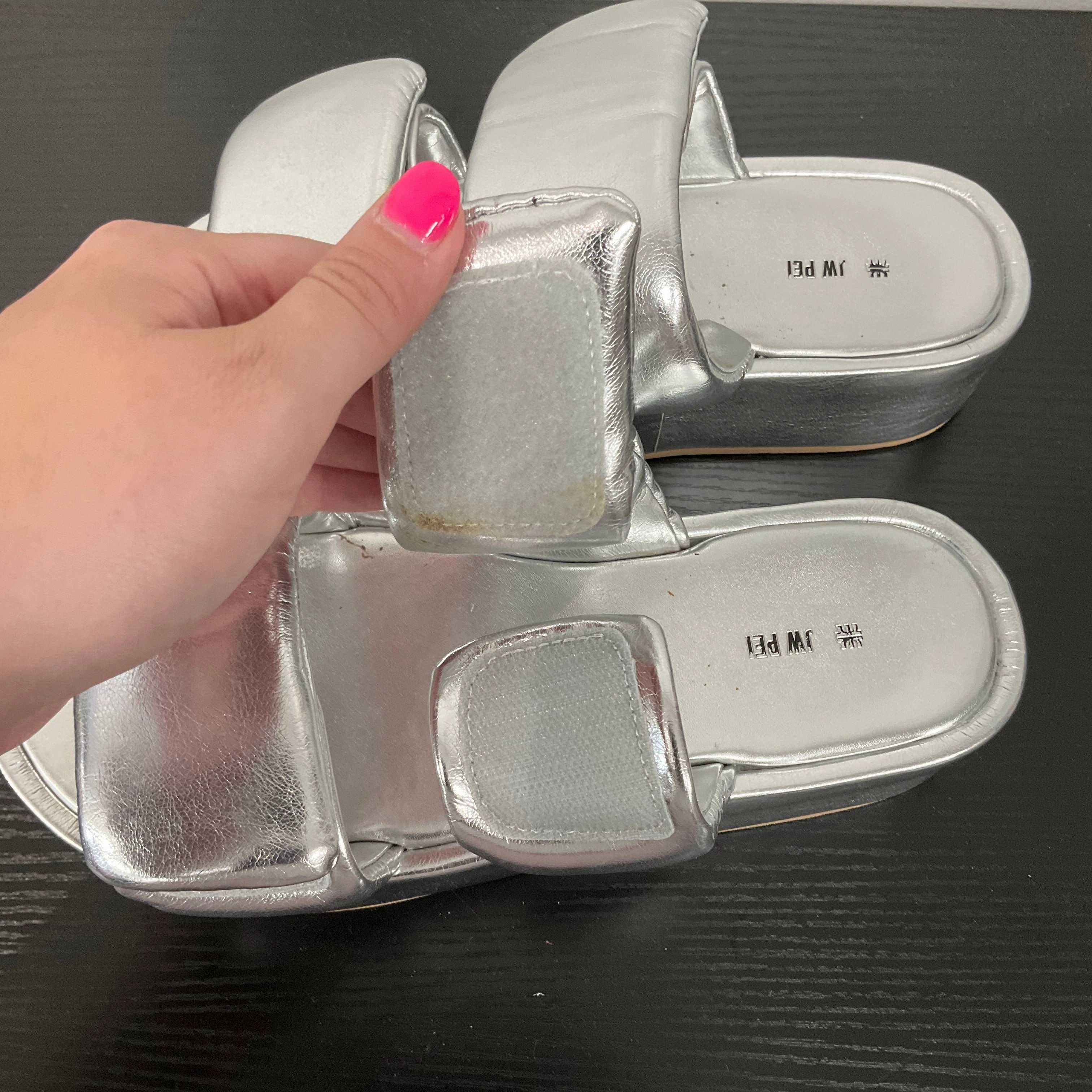 SANDALS HEELS PLATFORM by   CMC In SILVER, Size: 7 High Heel Blisters