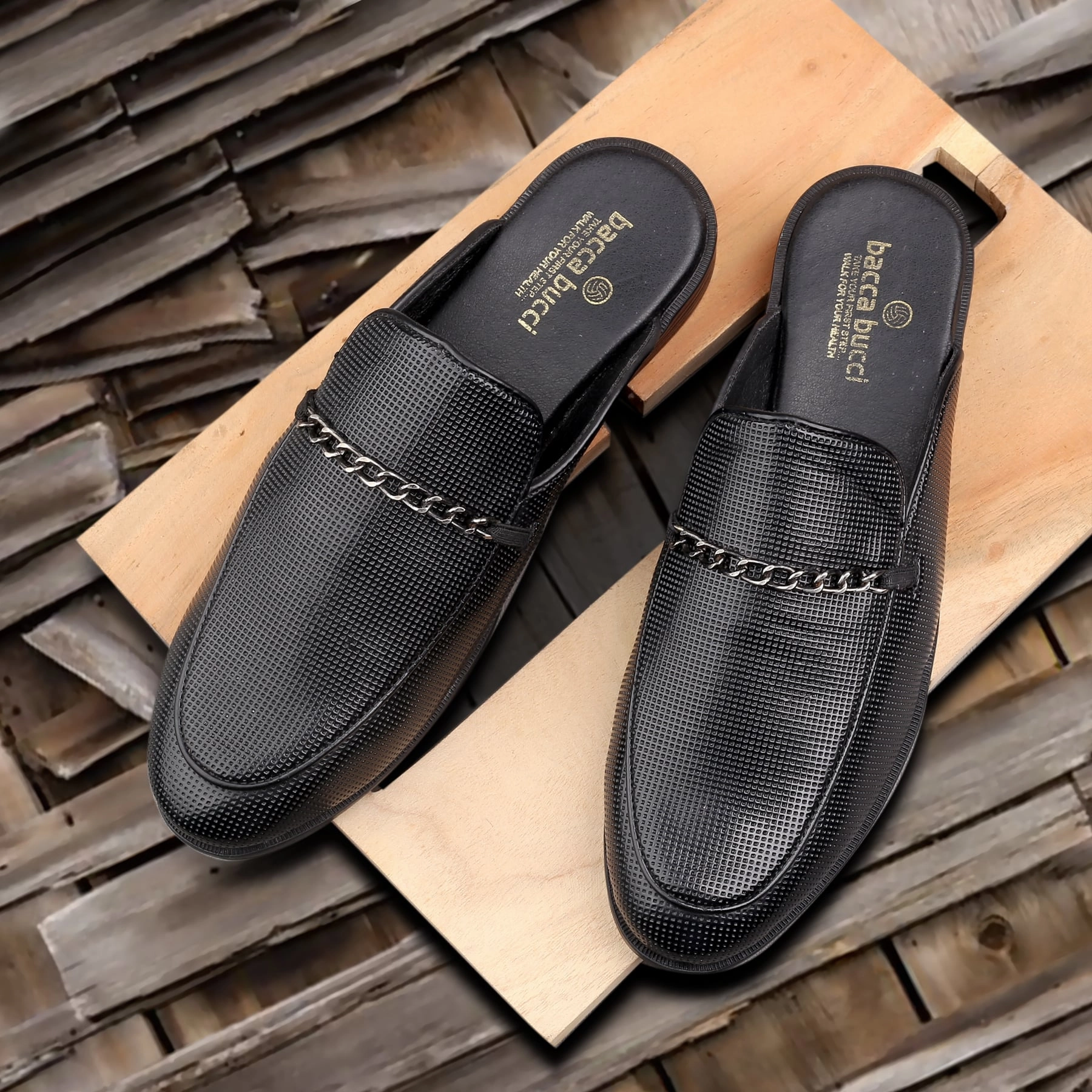 Heels Loafers Bacca Bucci MOROCCO Mules Clogs Open back Loafers with Comfortable Memory Insoles