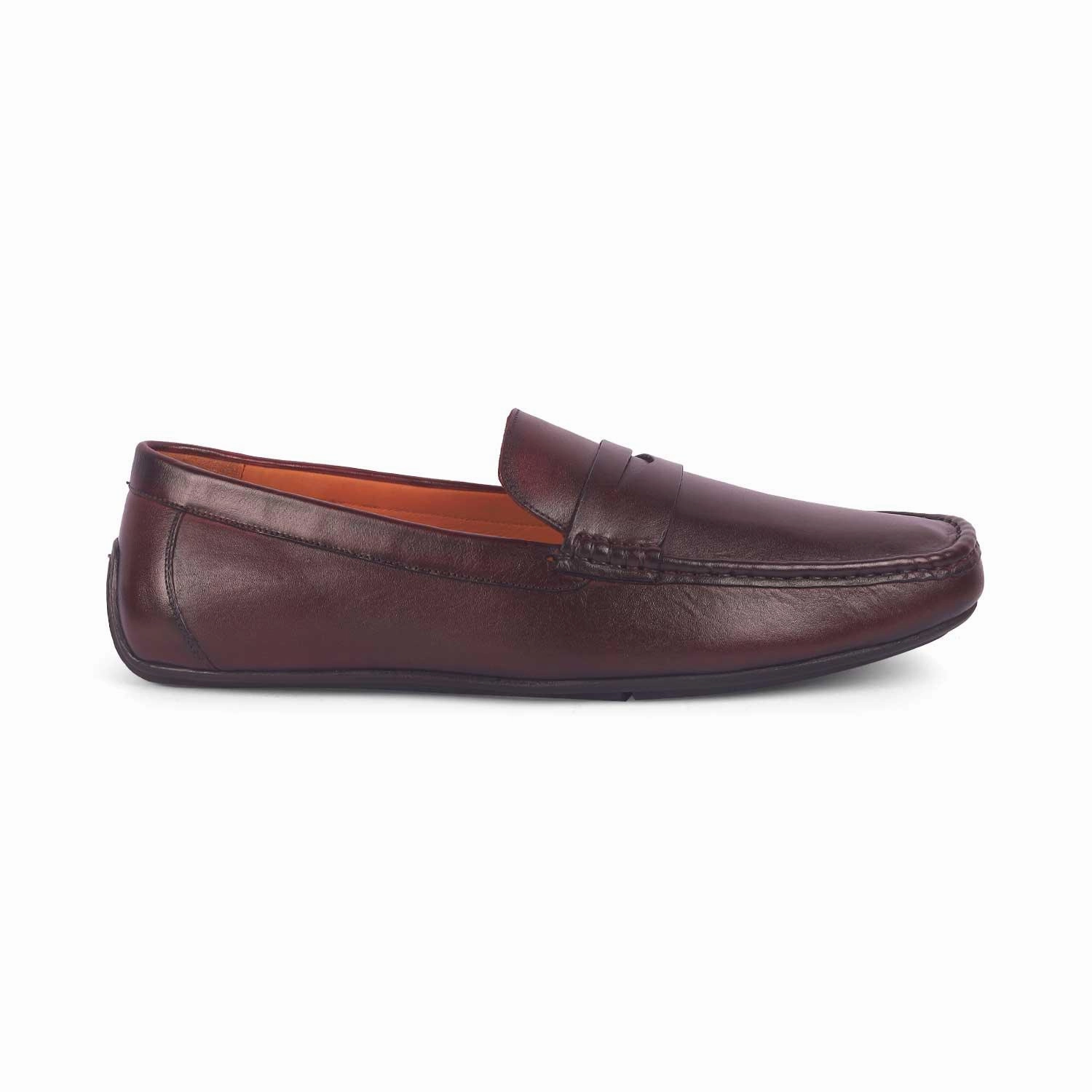 Tresmode Monto Wine Men's Leather Penny Driving Loafers Givenchy Loafers