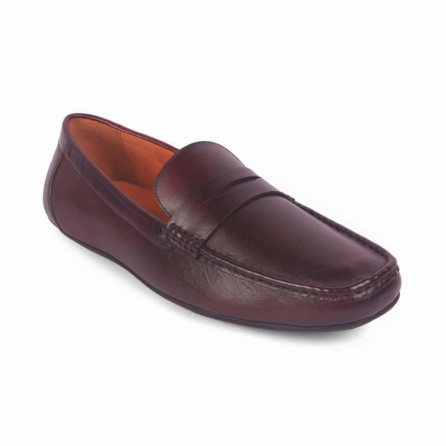Casual Suede Loafers Tresmode Monto Wine Men's Leather Penny Driving Loafers