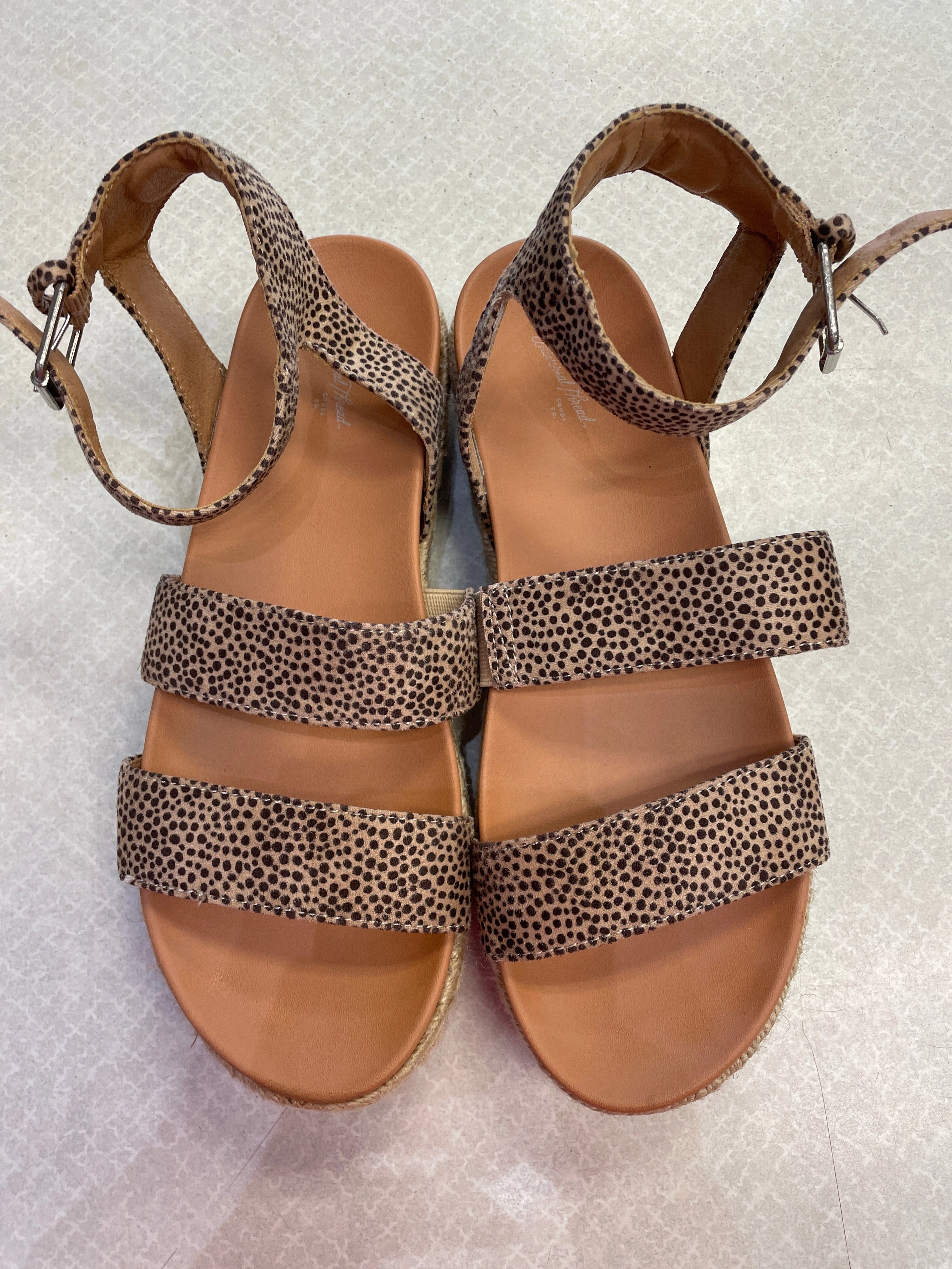 Sandals Heels Platform By Universal Thread In Animal Print, Size: 10 Foot High Heels