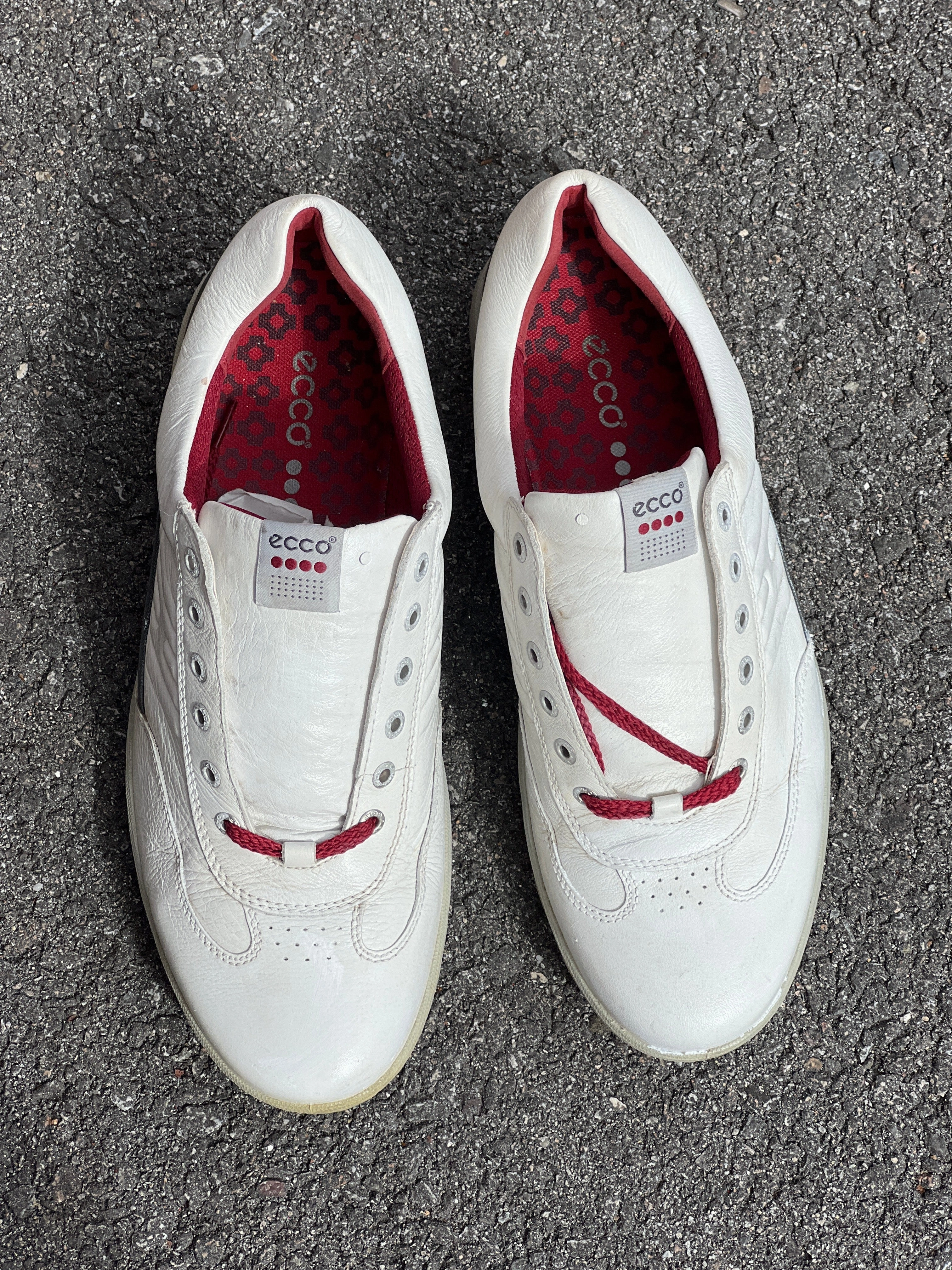 Sell Shoes Mens Ecco  Premier Cleat-less Golf Shoe 46EU White/ Grey Hydromax  Leather