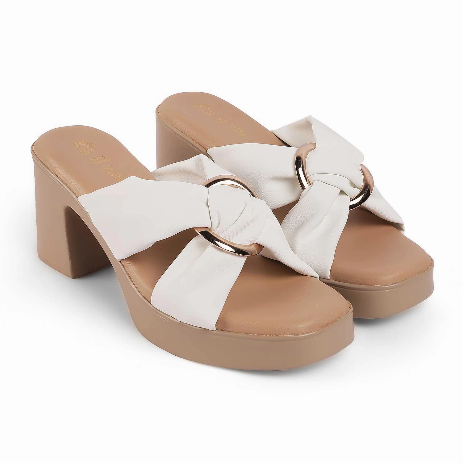 Tresmode Molin White Women's Dress Block Heel Sandals 6pm Sandals