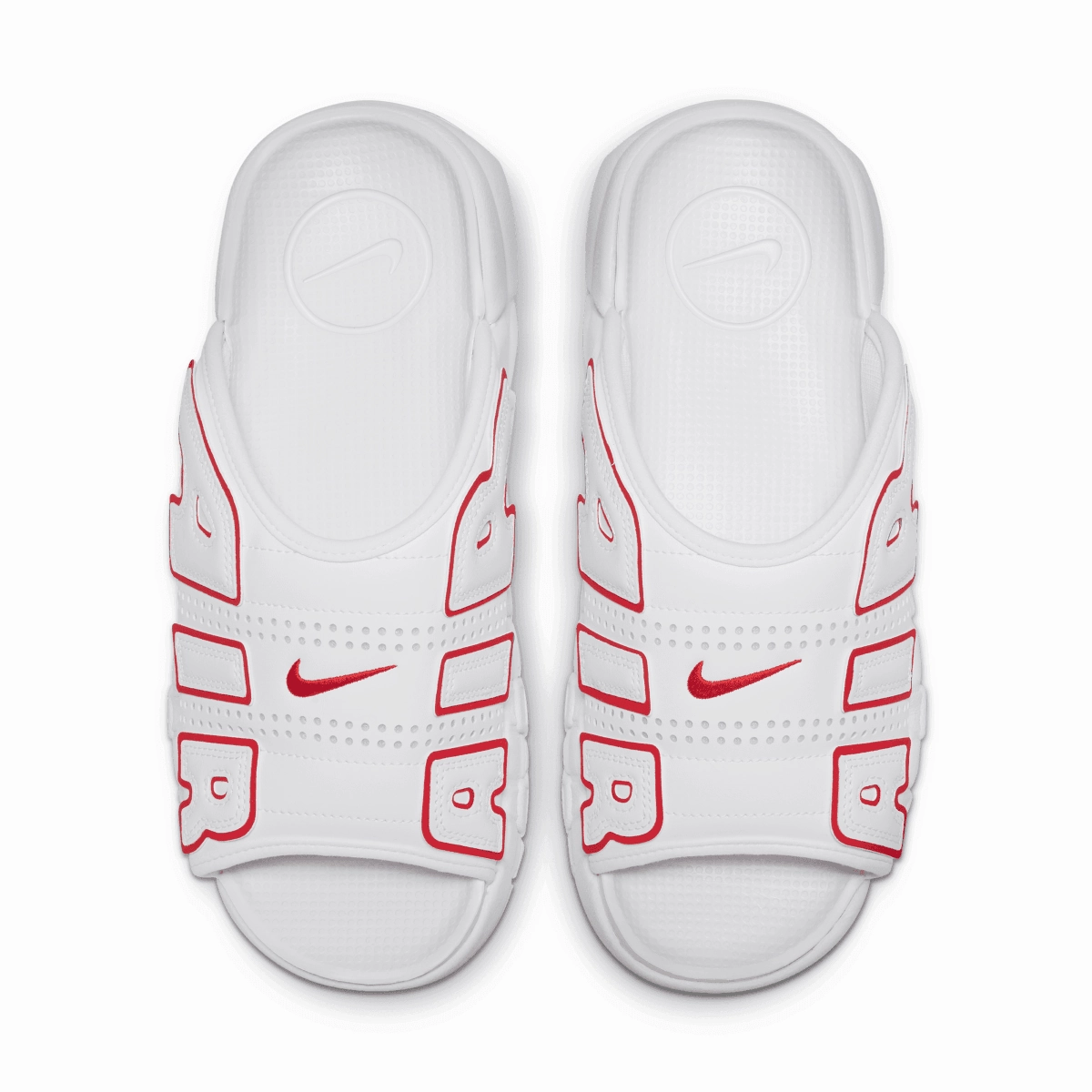Air More Uptempo Slide 'White Red' Sparkle Slippers