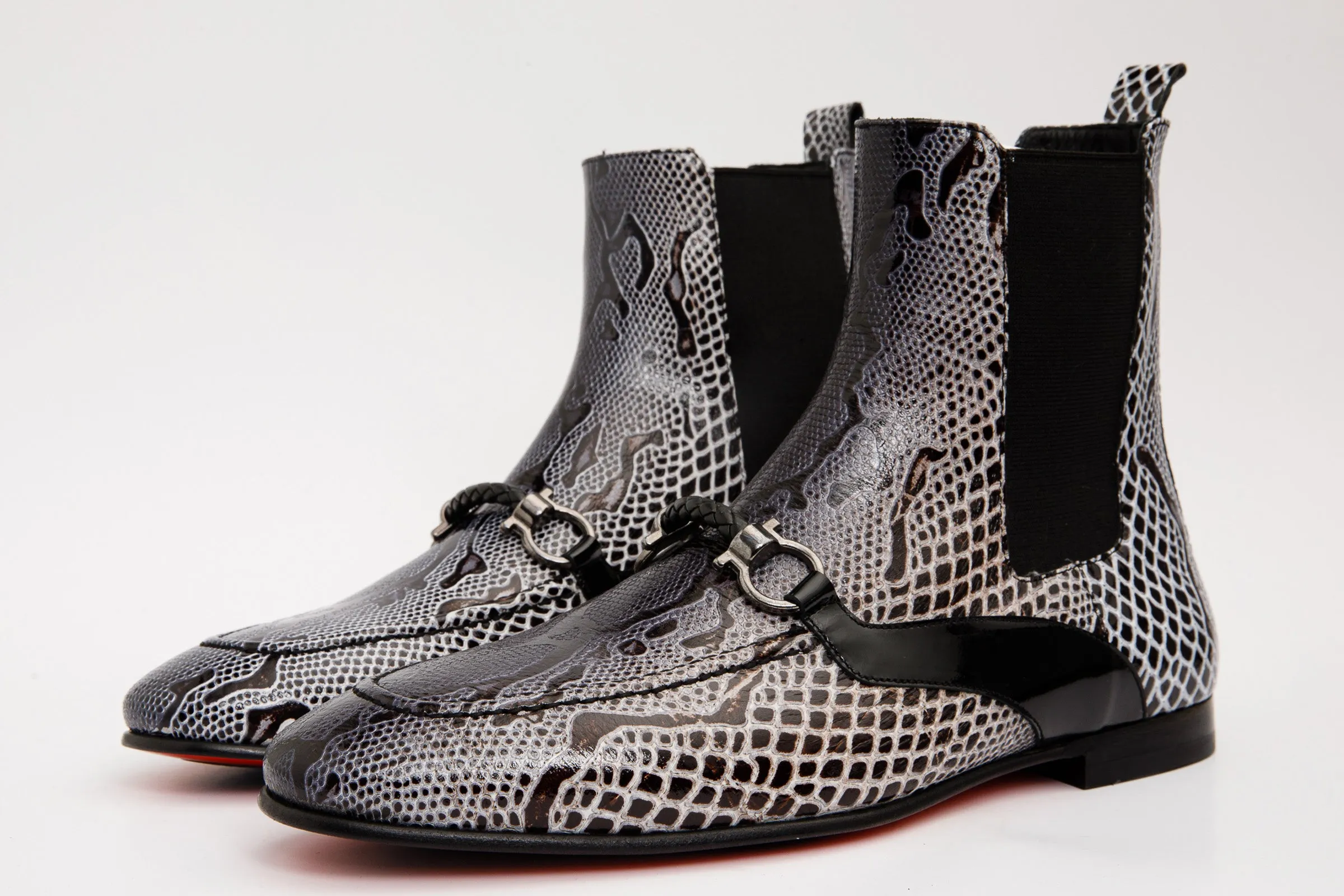 Water Proof Chelsea Boots The Milano Black & White Leather Chelsea Dress Men Boot Final Sale!