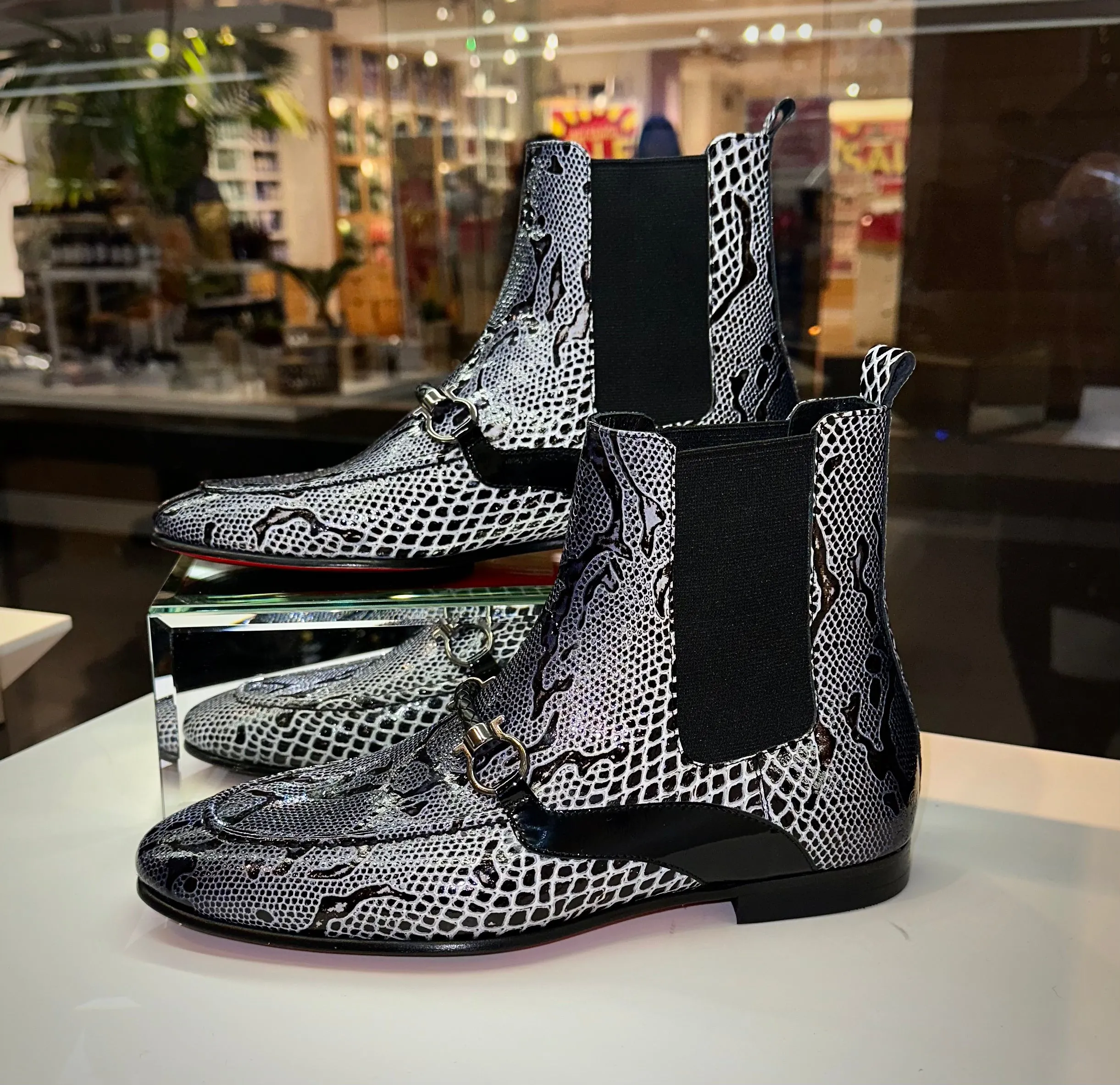 Suede Leather Chelsea Boots The Milano Black & White Leather Chelsea Dress Men Boot Final Sale!