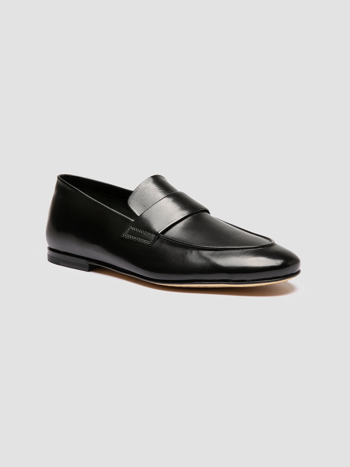 AIRTO 001 - Black Leather Penny Loafers Double Chocolate Leather Loafers