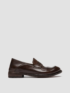 Yuketen Loafers LEXIKON 140 - Dark Brown Leather Penny Loafers