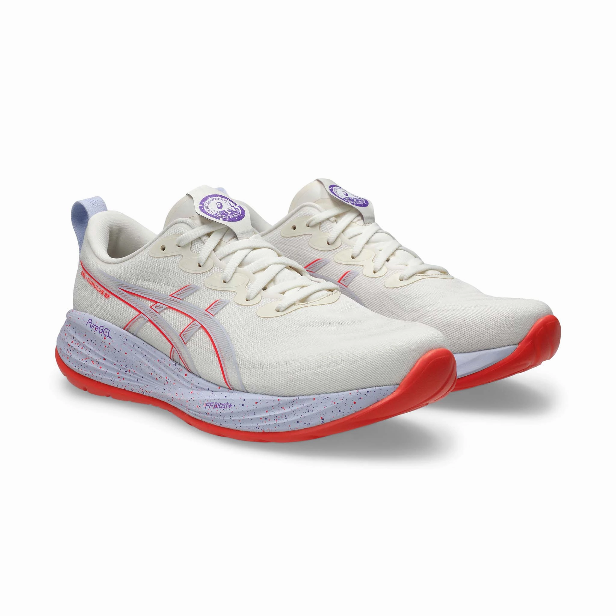 Asics 2e Running Shoes ASICS | Men's Gel-Cumulus 27 Tokyo Running Shoes - Cream/Edo Purple