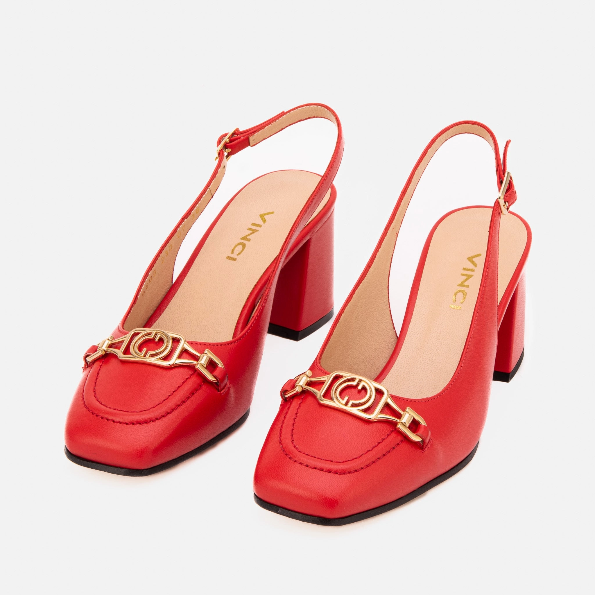 Sandals With Wedge The Potomac Red Leather Slingback Women Sandal