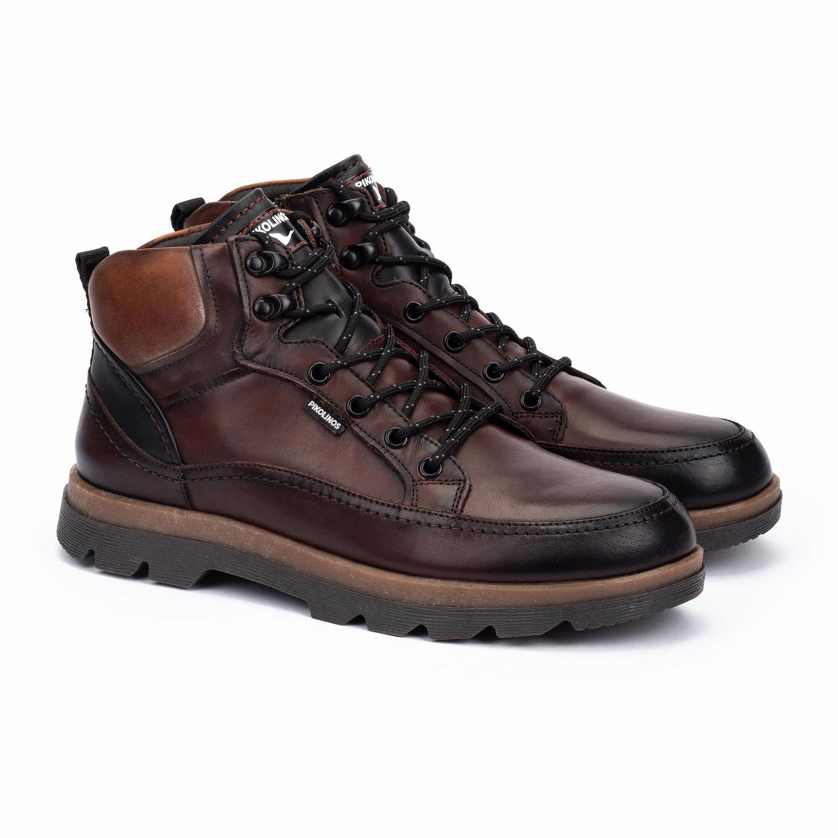 Deck-boss Ankle Boots Pikolinos Men's Vigo Side Zip Lace Boot in Olmo Brown