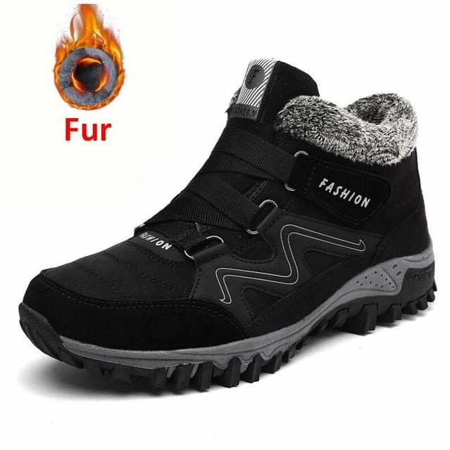 Dipped Front Ankle Boots ZUNYU New Men Boots Winter With Plush Warm Snow Boots Casual Men Winter Boots Work Shoes Men Footwear Fashion Ankle Boots 39-46