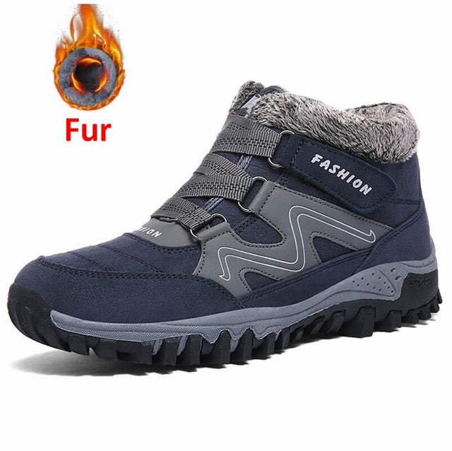 ZUNYU New Men Boots Winter With Plush Warm Snow Boots Casual Men Winter Boots Work Shoes Men Footwear Fashion Ankle Boots 39-46 Low Cut Heel Ankle Boots