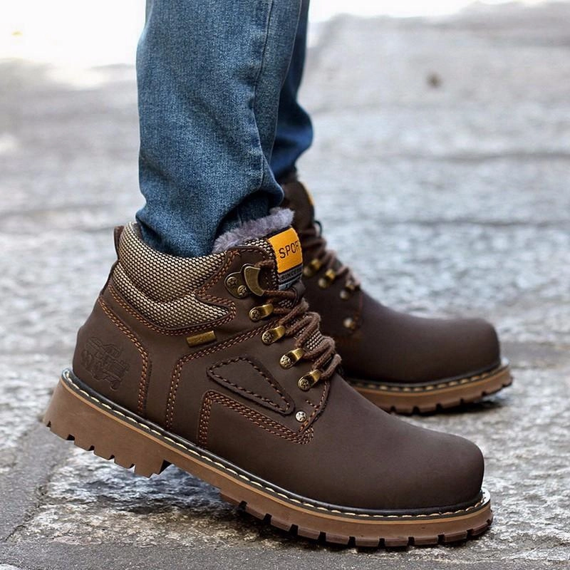 West Louis Plush Inside Winter Men Boots Shoes Embellished Ankle Boots