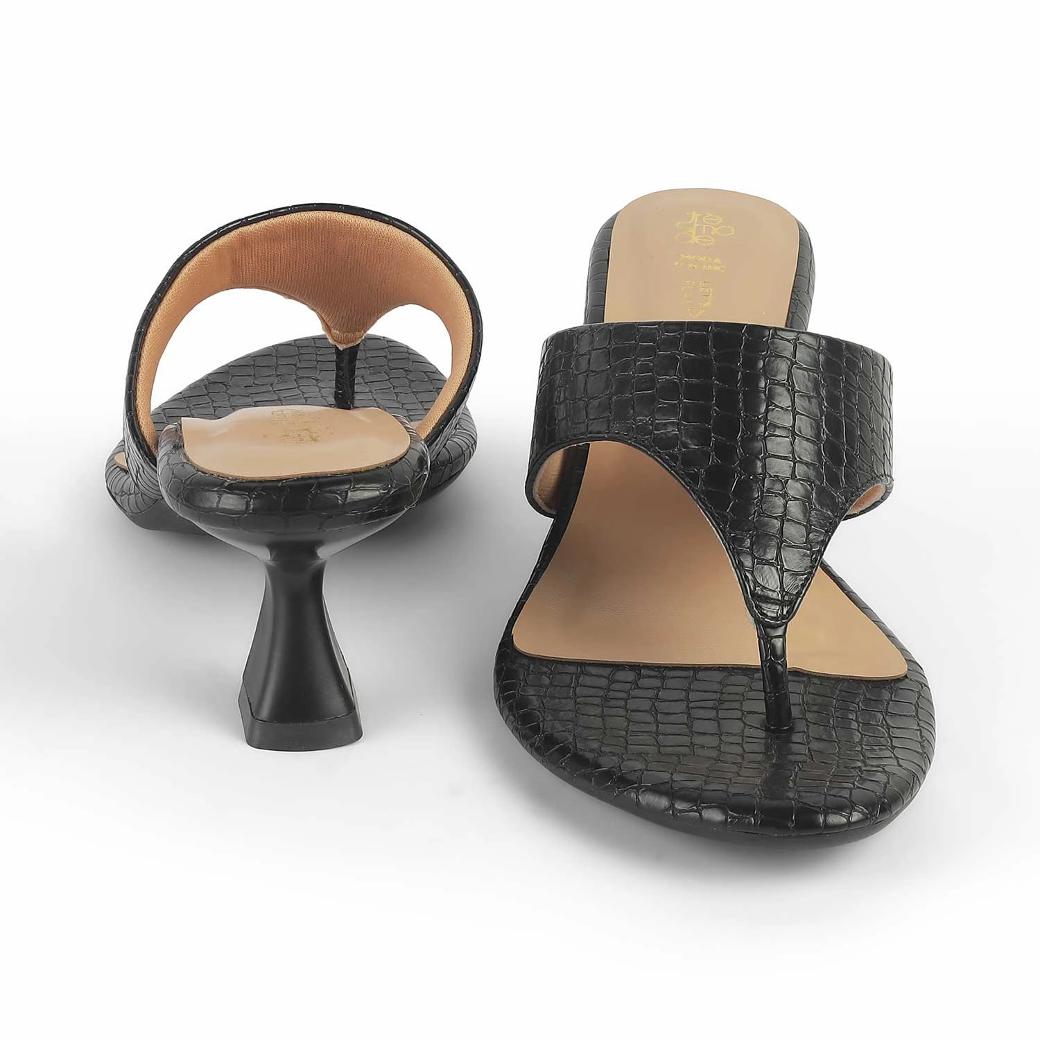 Low Heel Comfort Sandals Tresmode Helene Black Women's Dress Heel Sandals