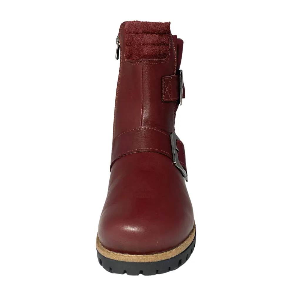 Combat Boots Discount Andrea Conti Bucky Burgundy Leather Boot (Women's)