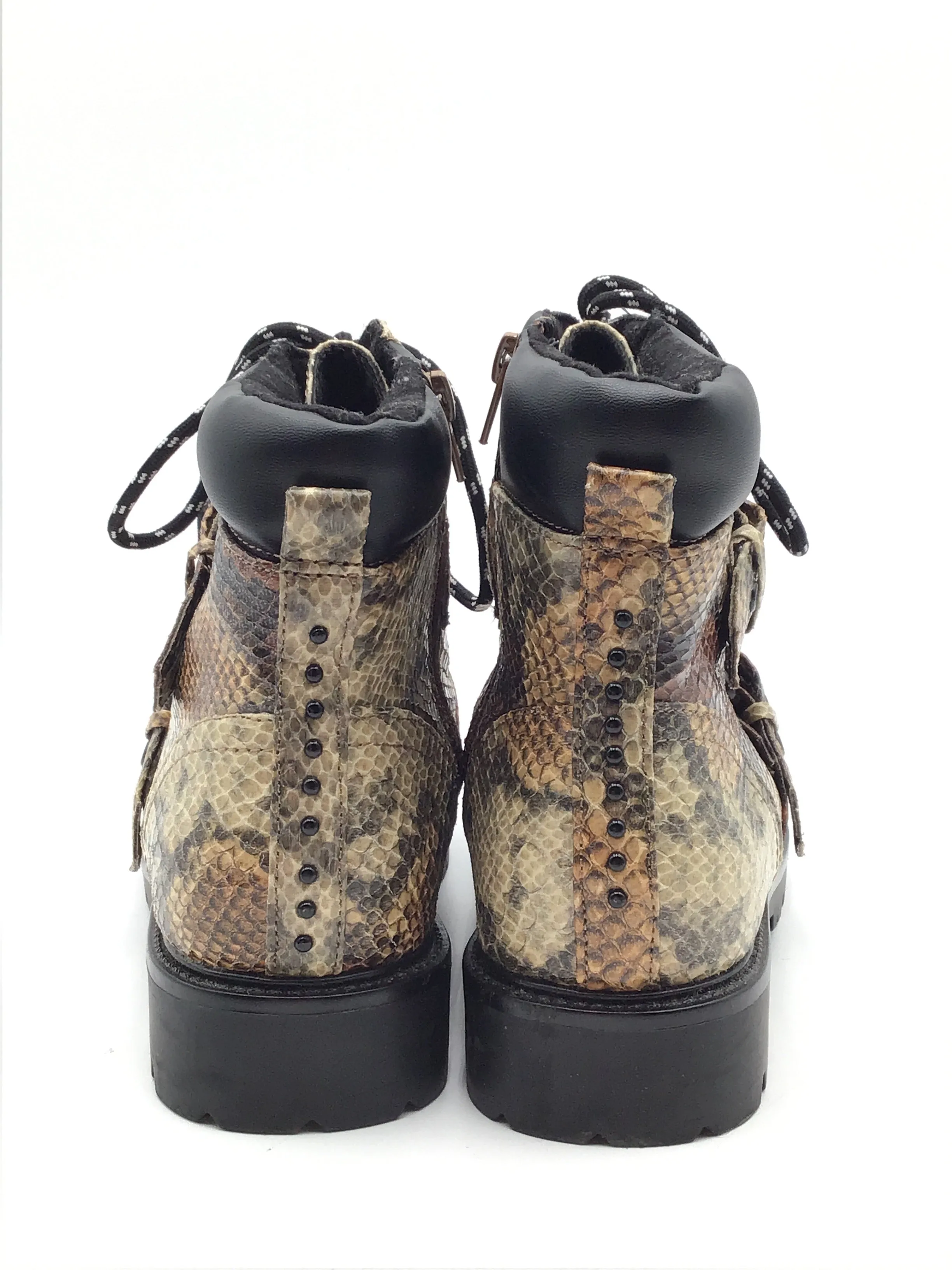 Boots Combat By Asos In Animal Print, Size: 7 Combat Boots Business Casual