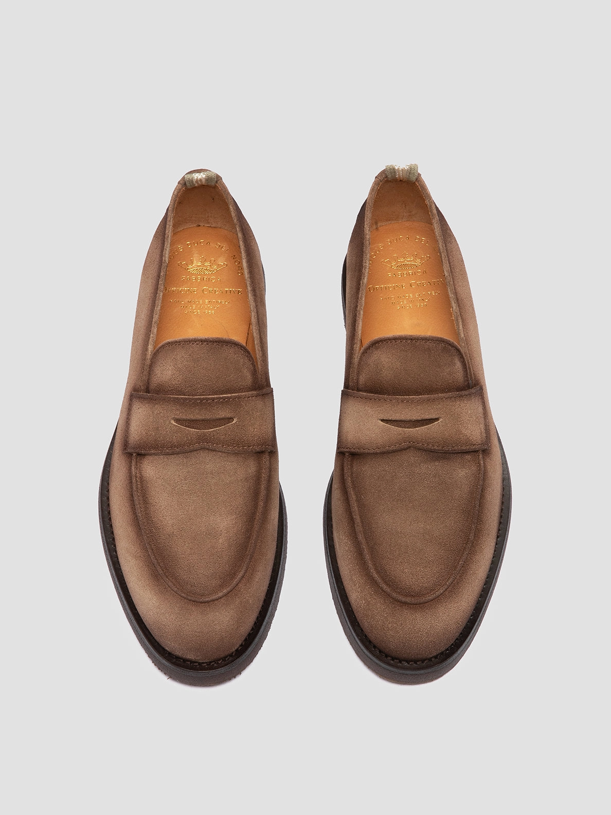 OPERA FLEXI 101 - Brown Suede Penny Loafers Tassel Leather Loafers