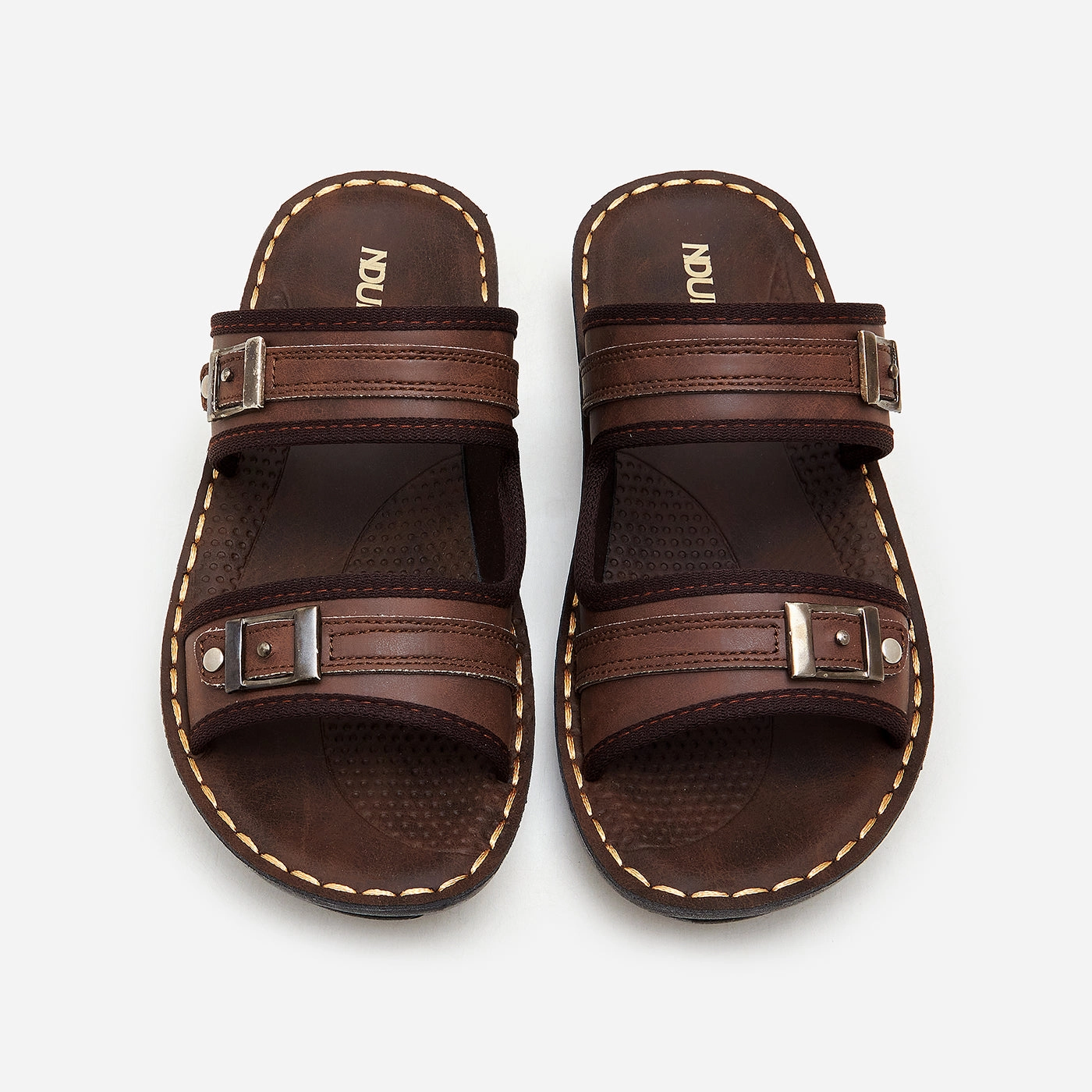 Men's Double Buckle Chappals Slides Glitter