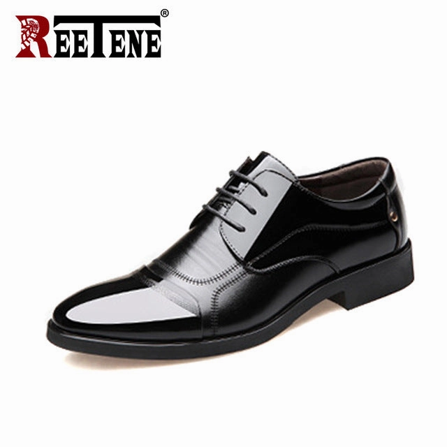 REETENE 2018 Formal Shoes Men Pointed Toe Men Dress Shoes Leather Men Oxford Formal Shoes For Men Fashion Dress Footwear 38-48 Stafford Oxford Shirt