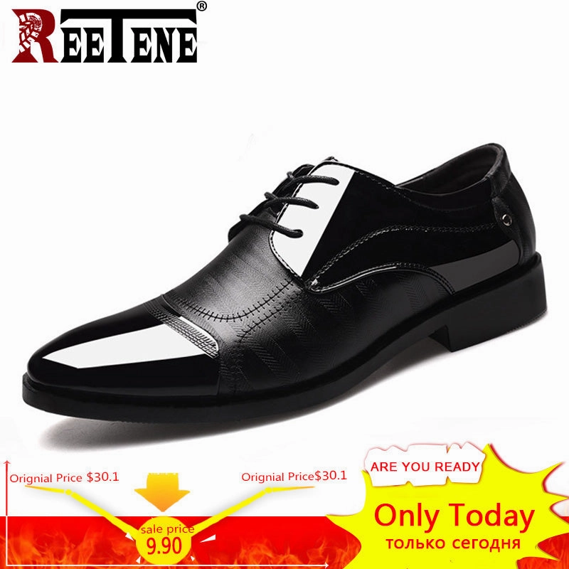 REETENE 2018 Formal Shoes Men Pointed Toe Men Dress Shoes Leather Men Oxford Formal Shoes For Men Fashion Dress Footwear 38-48 Generation Zerogrand Oxfords