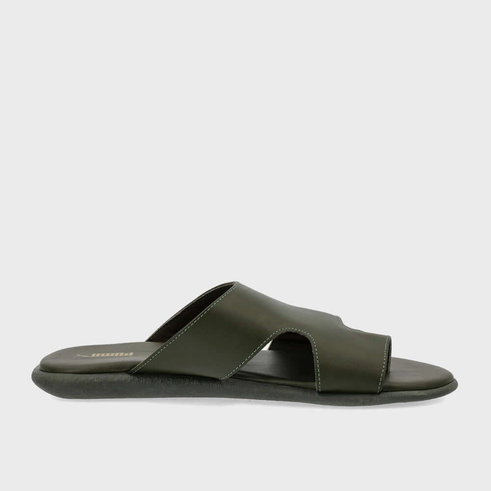 Puma Mens Sporty Magnet Slides Olive Walkfit Platinum With Free Slippers