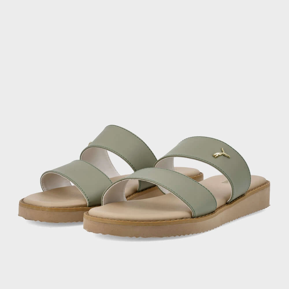 Ugly Slippers Puma Womens Gracecat Double Strap Sandals Green