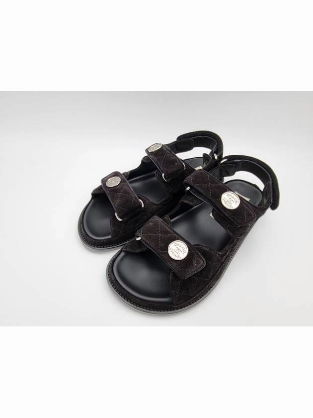 Suede Velcro Sandals Black Chanel Sandals Birken