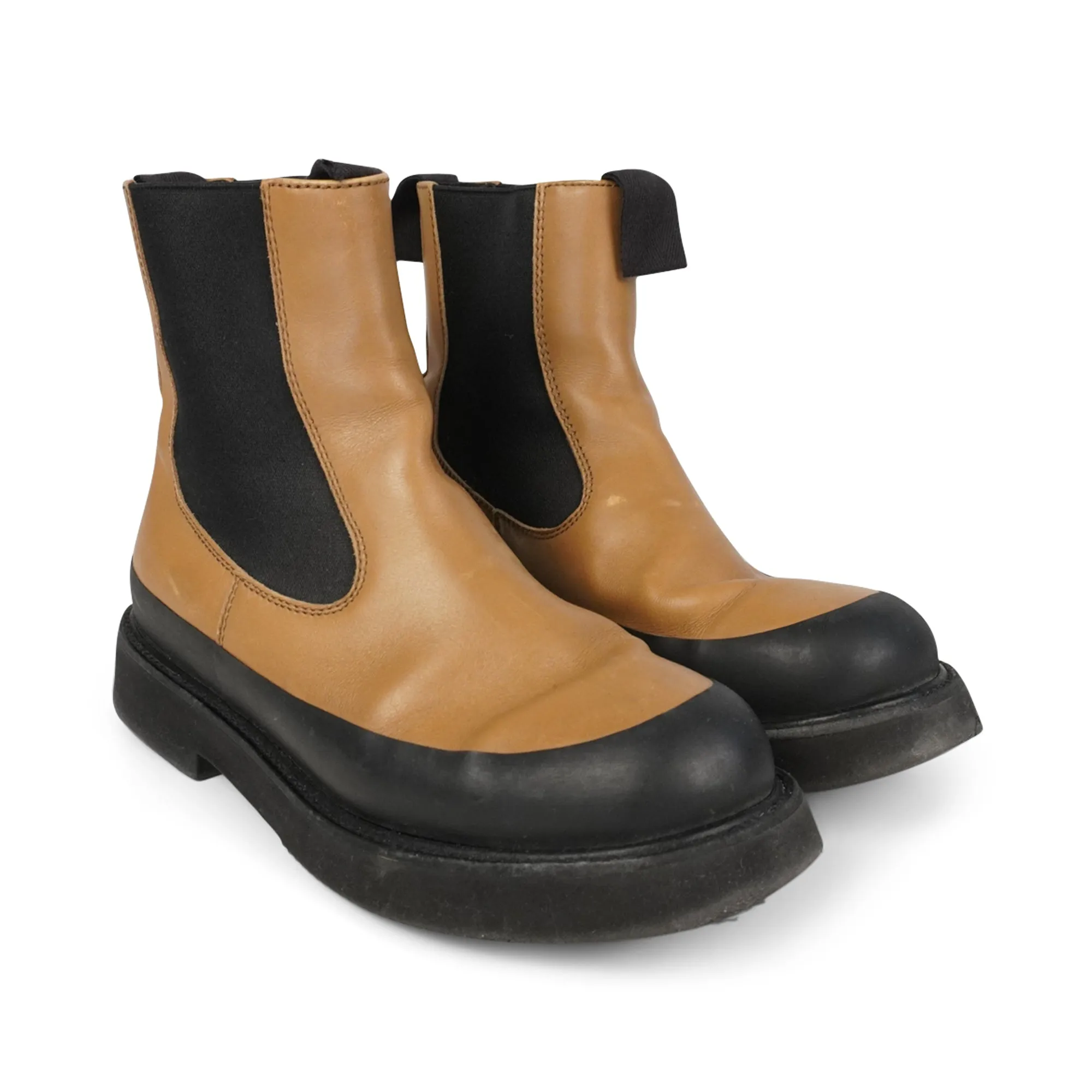 Leather Chunky Chelsea Boots Celine Ankle Boots - Women's 38