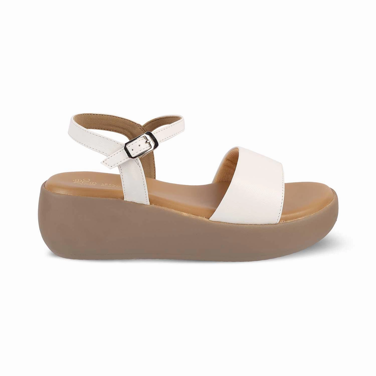 The Simpl White Women's Dress Wedge Sandals Tresmode Durable Sandals